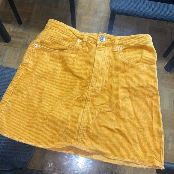 Forever 21 yellow orange Corduroy Mini skirt in S - Picture 4 of 4
